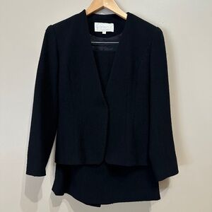 Grisini 2pc set Classic Black Suit Blazer with ribbon bow and Skirt size 36